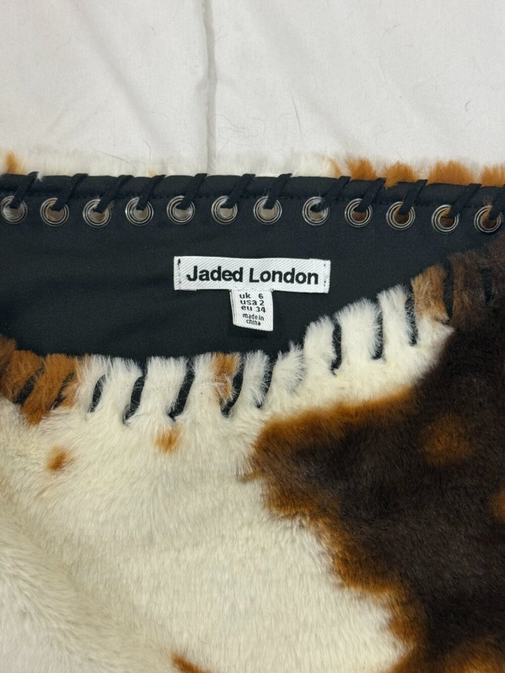 Jaded London Faux Fur Whipstitch Mini Skirt + Belt - Picture 4 of 6